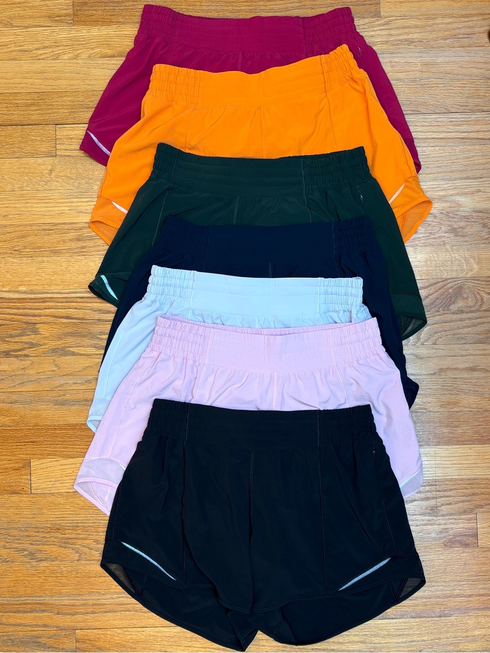 Size 10 *LULULEMON* HOTTY HOT HR 4” Shorts Lot of 7 Multicolor High Rise